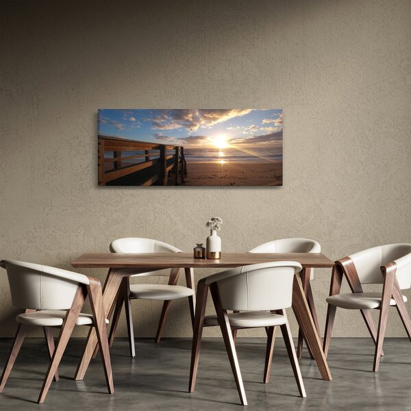 A móló, a strand és a tenger képe (120x50 cm)