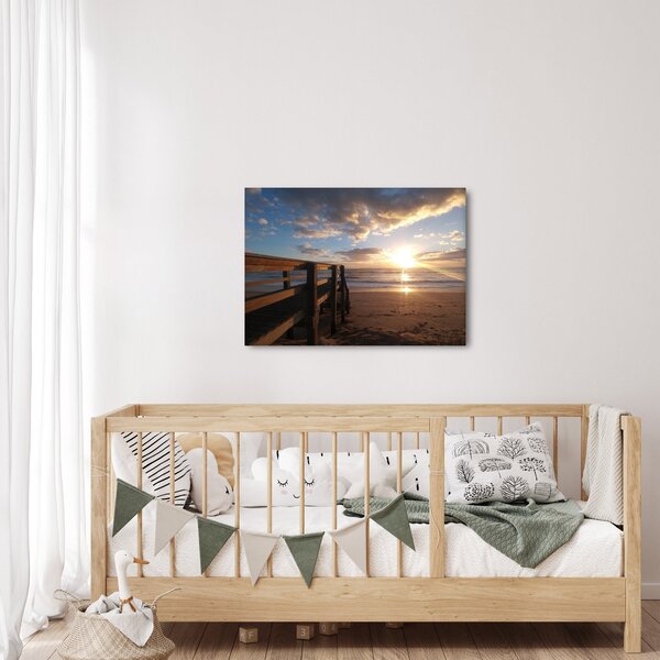 A móló, a strand és a tenger képe (70x50 cm)