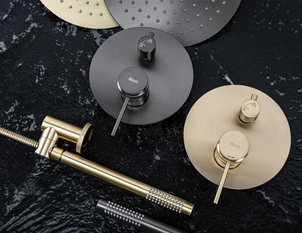 Zuhanyszett rejtett Rea Lungo Grip Gold Brush + box
