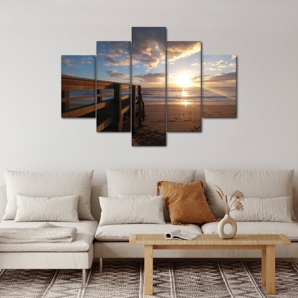 A móló, a strand és a tenger képe (150x105 cm)