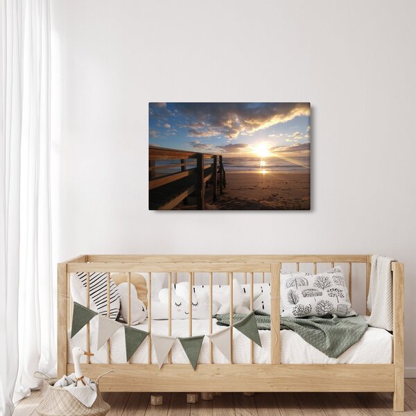 A móló, a strand és a tenger képe (90x60 cm)