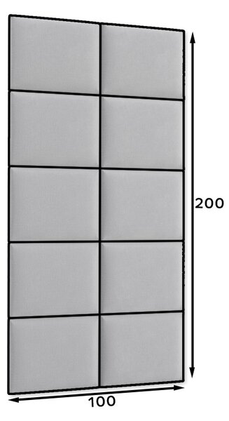 Kárpitozott panel szett 10 db. Quadra 100x200 cm (szürke)