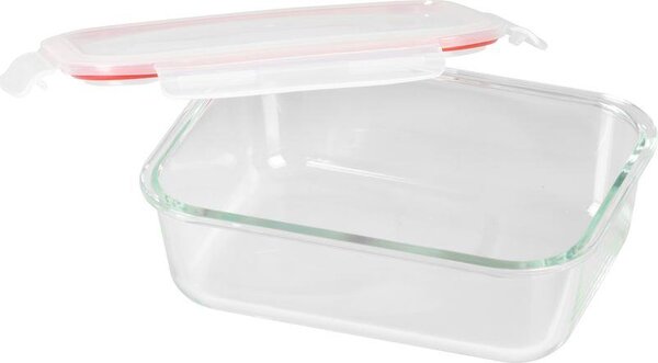 Tárolóedény MagicHome, Téglalap alakú, 1500 ml, fedéllel, Clip, üveg