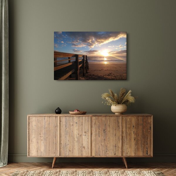 A móló, a strand és a tenger képe (90x60 cm)