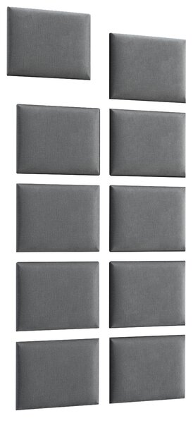 Kárpitozott panel szett 10 db. Quadra 100x200 cm (szürke)