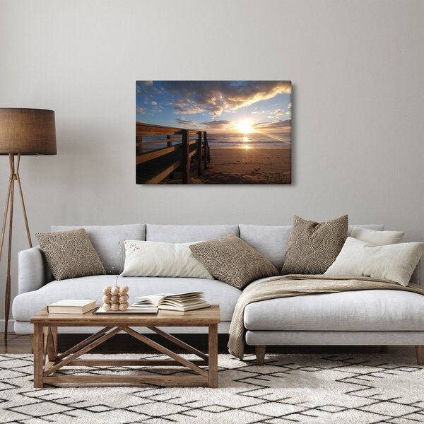A móló, a strand és a tenger képe (90x60 cm)