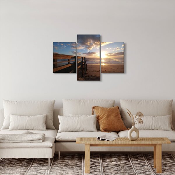 A móló, a strand és a tenger képe (90x60 cm)