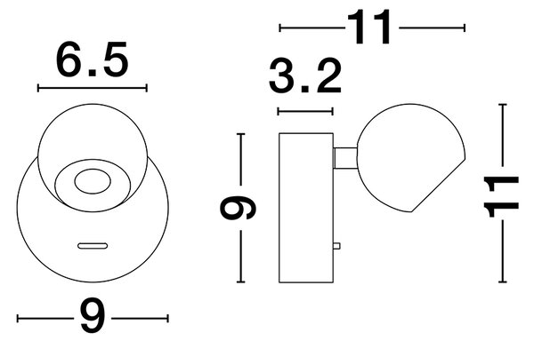 Sfera LED fali spotlámpa