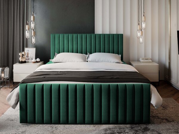 ARION kárpitozott boxspring franciaágy 160x200 – zöld