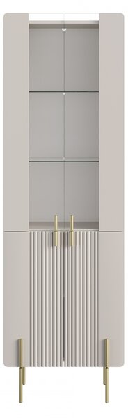 Malmi vitrines szekrény 60 cm négyajtós - kasmír / arany lábak