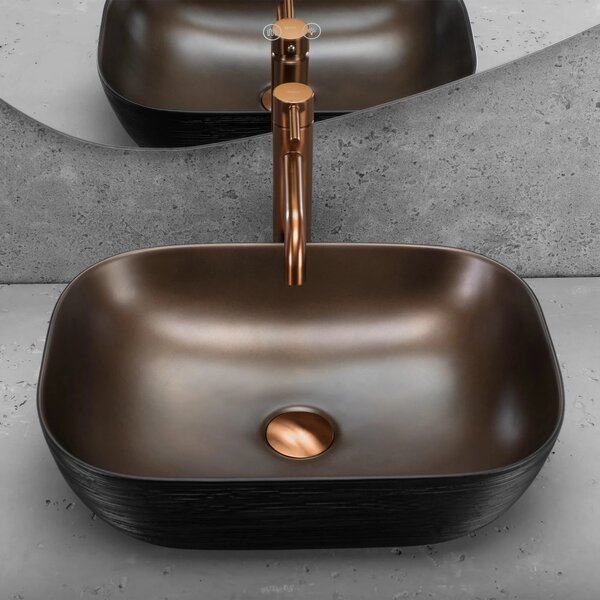 Pultos mosdókagyló Rea Belinda COPPER BRUSH / Black