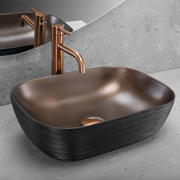 Pultos mosdókagyló Rea Belinda COPPER BRUSH / Black
