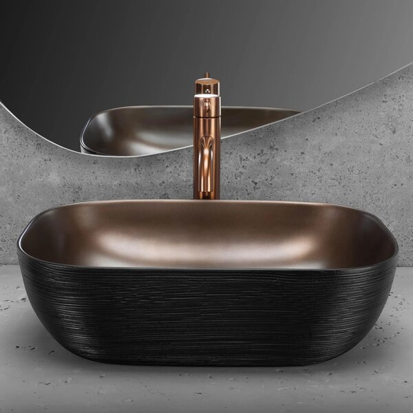 Pultos mosdókagyló Rea Belinda COPPER BRUSH / Black