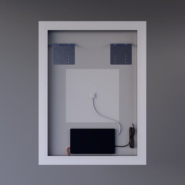 Álló fürdőszobai LED tükör 60x80cm | Páramentesítő - Óra - Fényerő és színhőmérséklet szabályozás | Welland Luxury-Line G1097