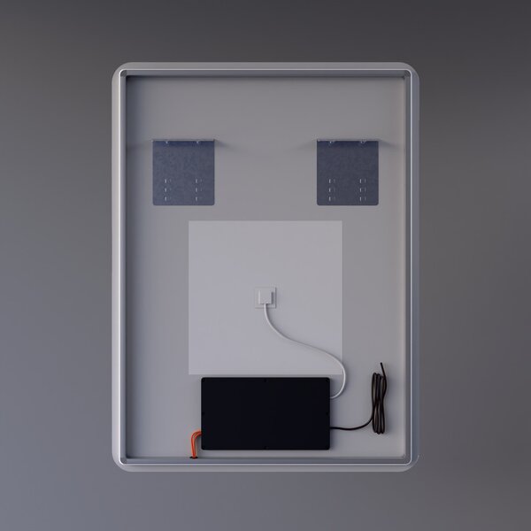 Álló fürdőszobai LED tükör 60x80cm | Páramentesítő funkció - Beépített óra - Fényerő és színhőmérséklet szabályozás | Welland Luxury-Line G790