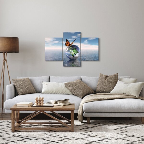 Pillangó képe egy üveggolyón (90x60 cm)
