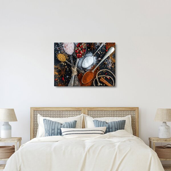 Egy kanál képe fűszerekkel (70x50 cm)