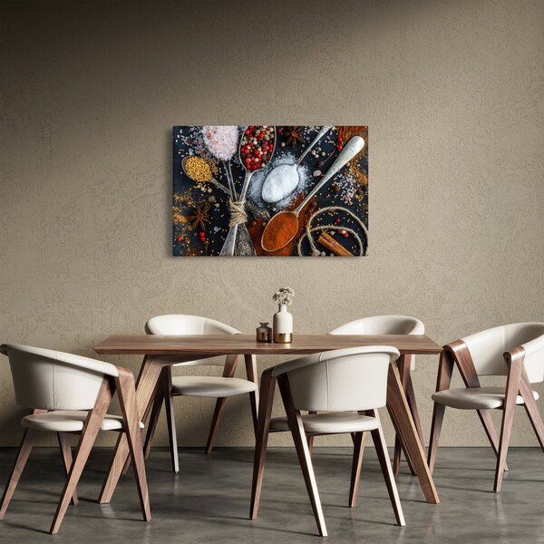 Egy kanál képe fűszerekkel (90x60 cm)