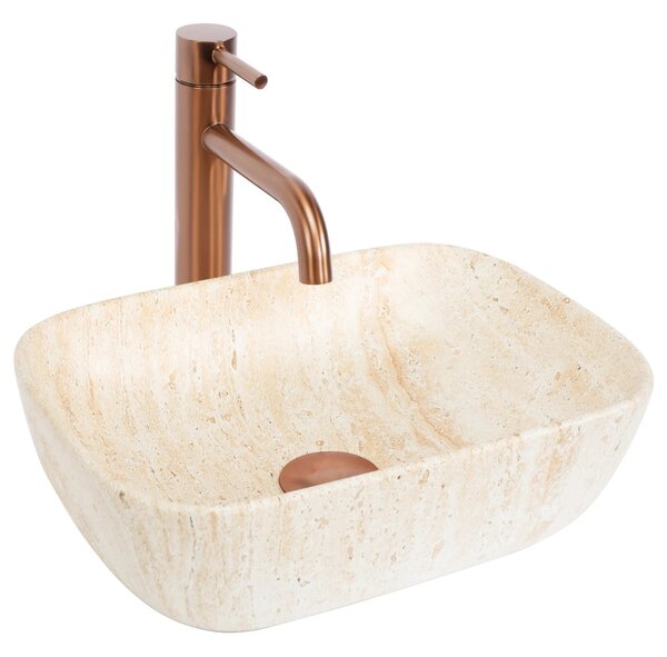 Pultos mosdó Rea BELINDA MINI TRAVERTINE MATT