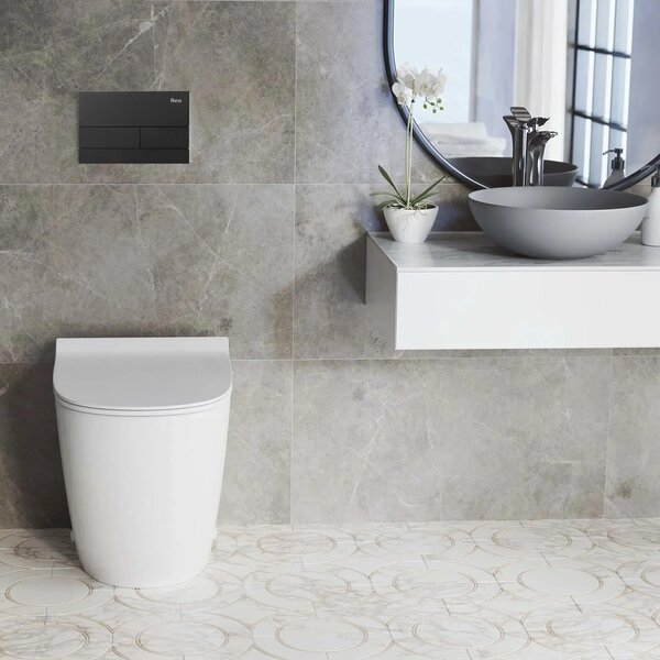 WC öblítő gomb K011A-Q és Slim024N Rea T Black Matt