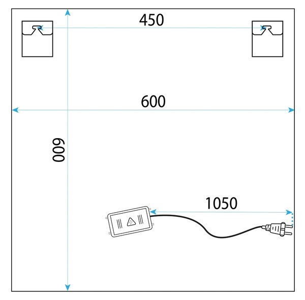 LED Tükör 60x60 YH-BL-12