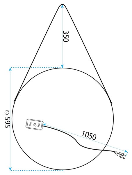 LED Tükör 60cm YH-3339