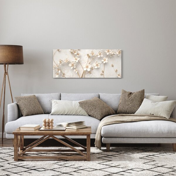 Kép - Arany virág - absztrakt (120x50 cm)