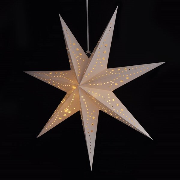 Karácsonyi papír csillag hétszögű STARION 60 cm, fehér