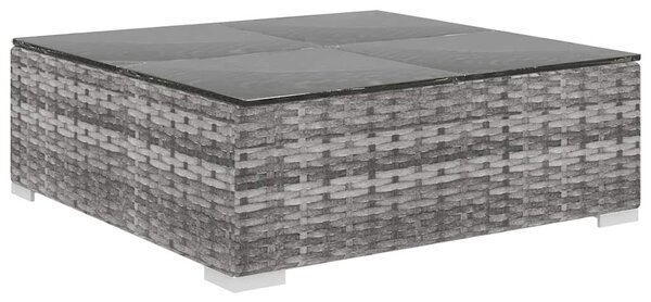8 részes szürke polyrattan kerti bútorszett párnákkal