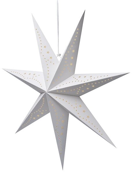 Karácsonyi papír csillag hétszögű STARION 60 cm, fehér