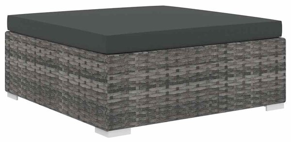 5-részes szürke polyrattan kerti bútorszett párnákkal