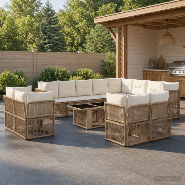 Kerti Kanapé Szett 13 db polirattan