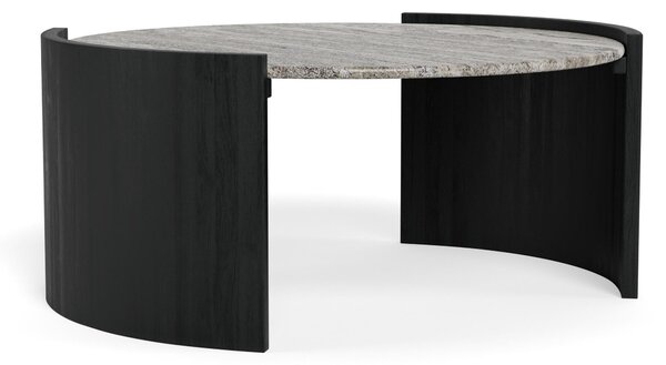 Dohányzóasztal Norsica 1072, Anyagok, 42cm, Fekete, Szürke márvány