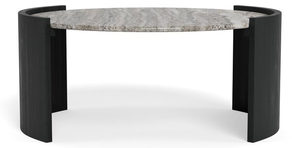 Dohányzóasztal Norsica 1072, Anyagok, 42cm, Fekete, Szürke márvány