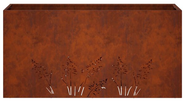 Kerti cserép Rozsdás 100 x 20 x 49 cm Időjárásálló Acél