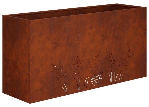 Kerti cserép Rozsdás 100 x 20 x 49 cm Időjárásálló Acél