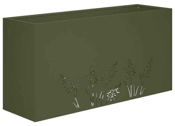 Kerti cserép 2 db Olajzöld 100 x 20 x 49 cm