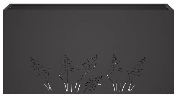 Kerti cserép 2 db Fekete 100 x 20 x 49 cm