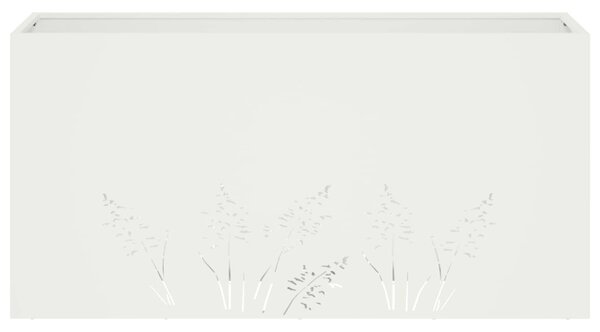 Kerti cserép Fehér 100 x 20 x 49 cm Hidegen hengerelt acél