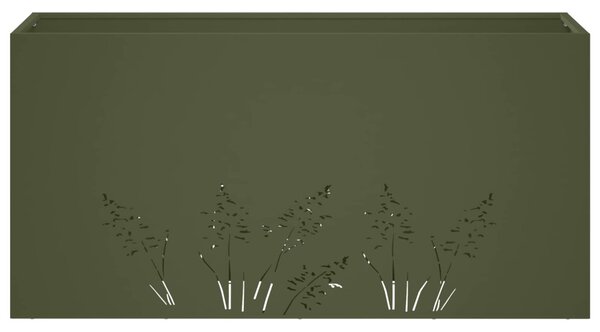 Kerti cserép 2 db Olajzöld 100 x 20 x 49 cm