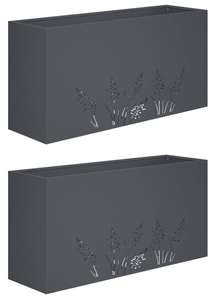 Kerti cserép 2 db Antracitszürke 100 x 20 x 49 cm