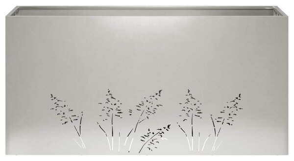 Kerti cserép 2 db Ezüst 100 x 20 x 49 cm Rozsdamentes Acél