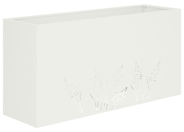 Kerti cserép Fehér 100 x 20 x 49 cm Hidegen hengerelt acél