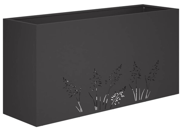 Kerti cserép 2 db Fekete 100 x 20 x 49 cm