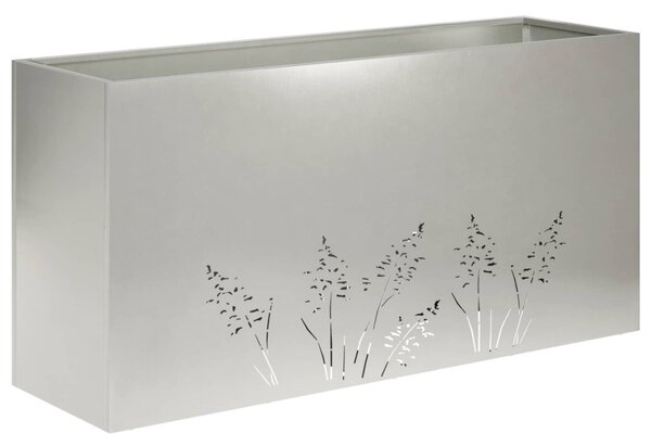 Kerti cserép 2 db Ezüst 100 x 20 x 49 cm Rozsdamentes Acél