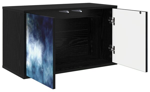 Falsítható TV Szekrény RAALTE 69 x 33 x 40 cm Fekete Tölgy