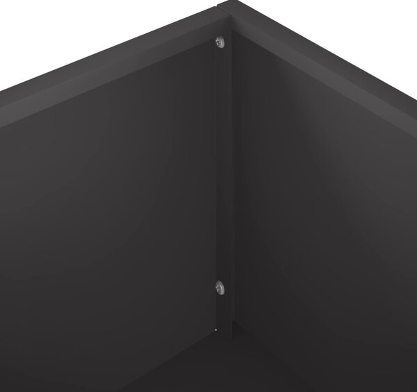 Kerti cserép Fekete 100 x 20 x 49 cm Hidegen hengerelt acél