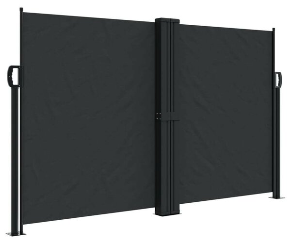 Fekete behúzható oldalsó napellenző 140 x 1200 cm