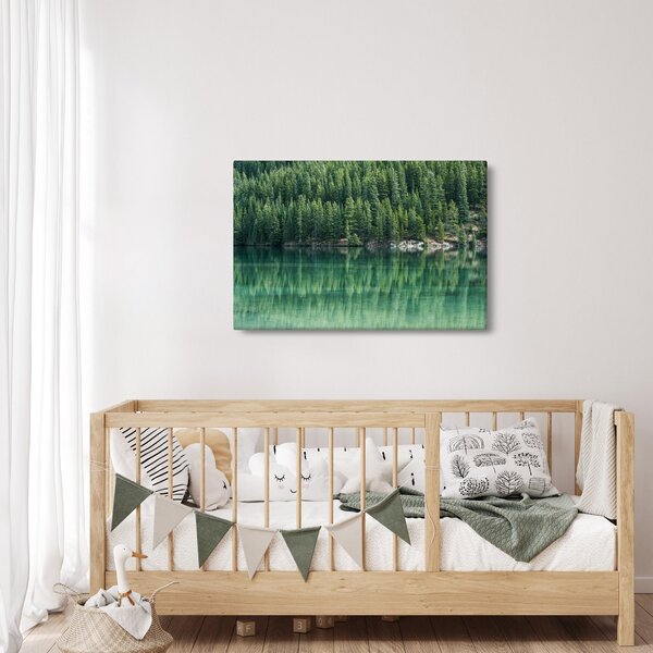 Kép - Tűlevelű a tónál (90x60 cm)
