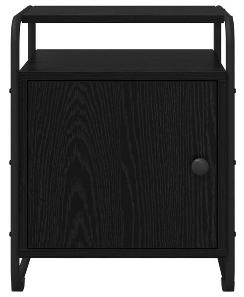 Éjjeliszekrény 2 db Fekete Tölgy Szerelt Fa